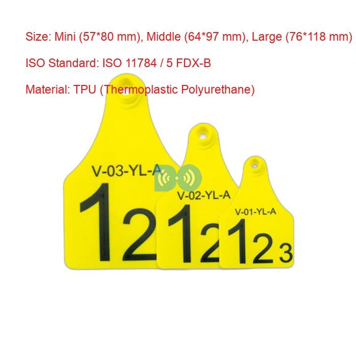 RFID Visual Tag Factory Mini Middle Large Size Animal Ear Tag 